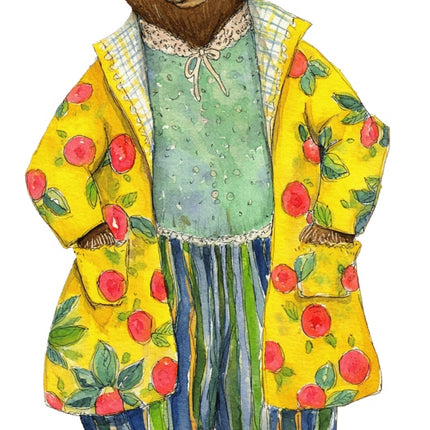 whimsical bear fabric panel