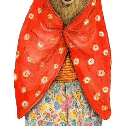 fairytale bear fabric panel