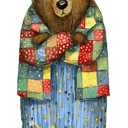 fairytale bear fabric panel
