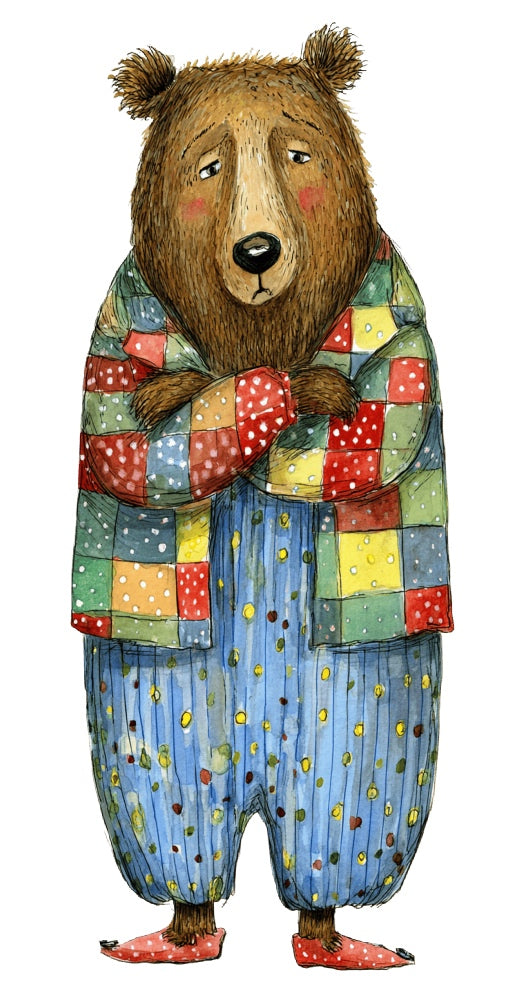 fairytale bear fabric panel