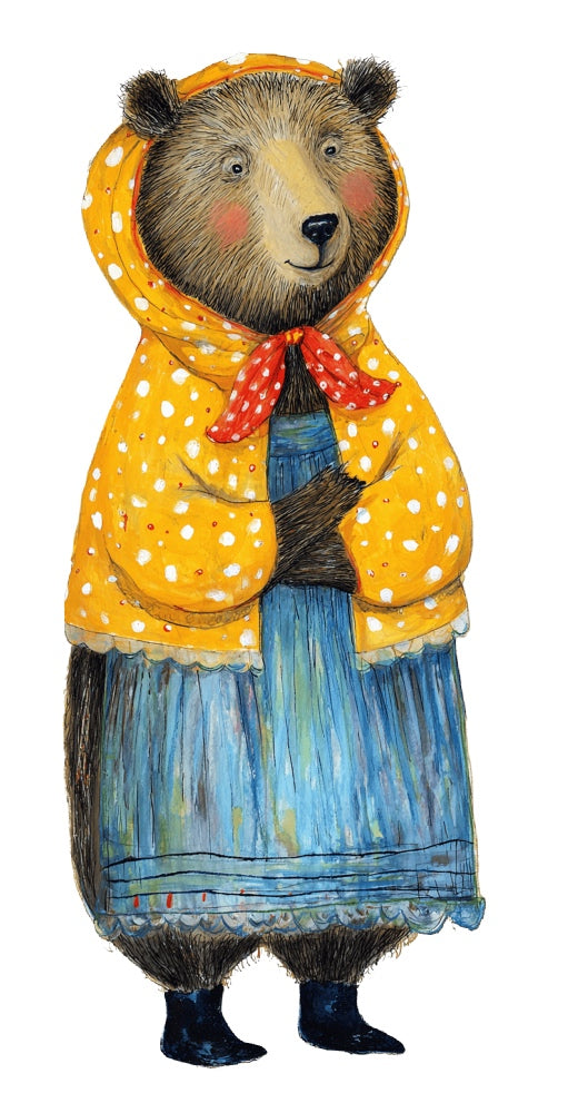 fairytale bear fabric panel