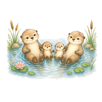 otters fabric panel