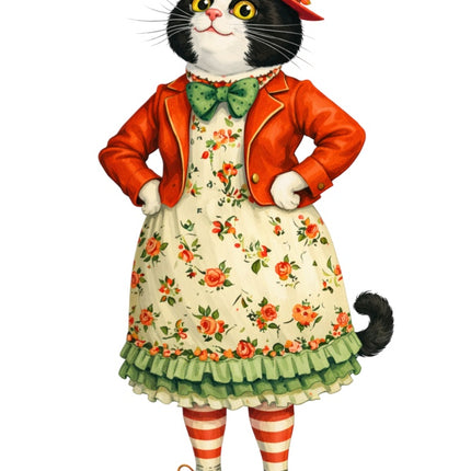 fashion cat quilt block