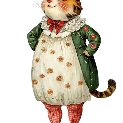 fairytale cat fabric panel