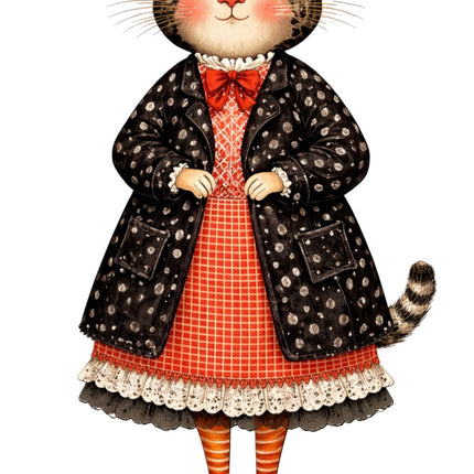 fashion cat quilt square
