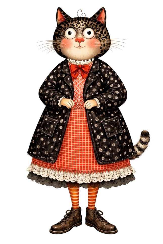 fashion cat quilt square