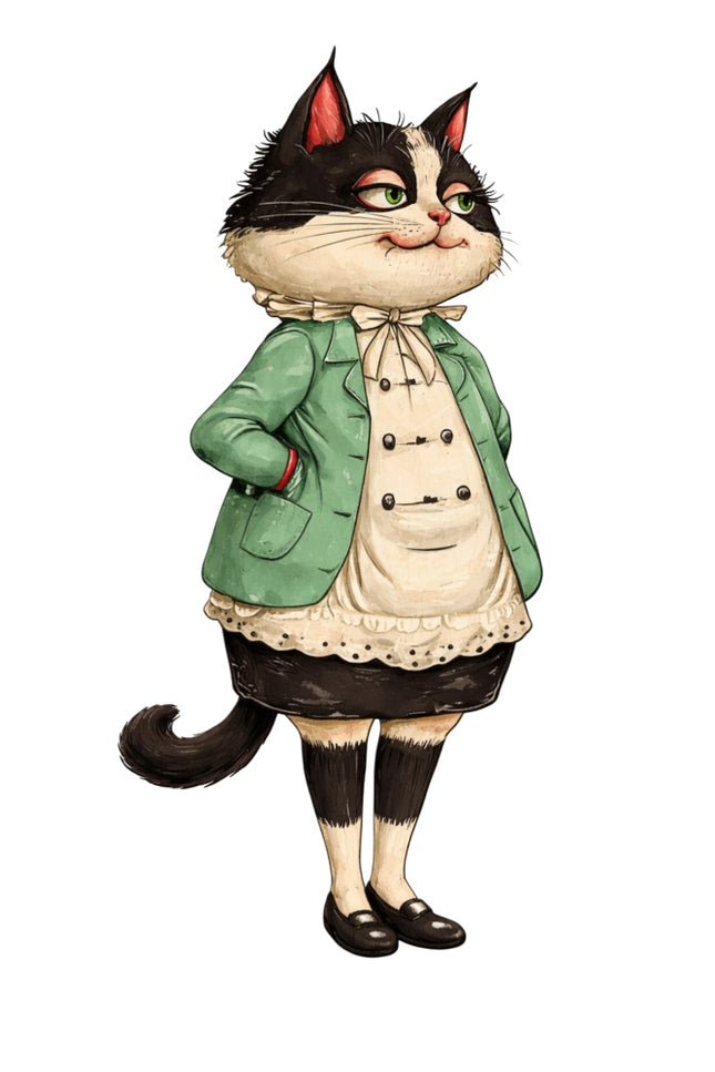 fashion cat quilt block