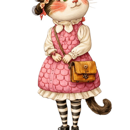 fashion cat fabric panel