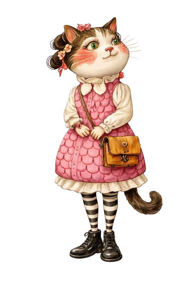 fashion cat fabric panel