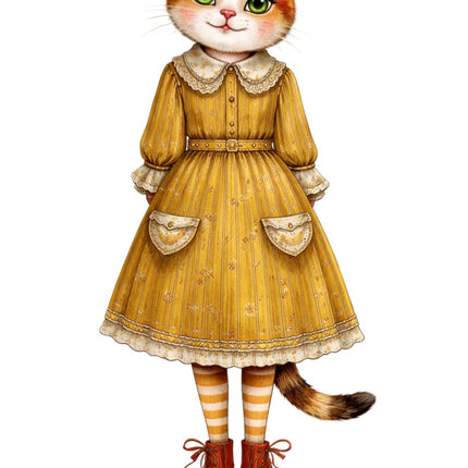 fashion cat fabric panel