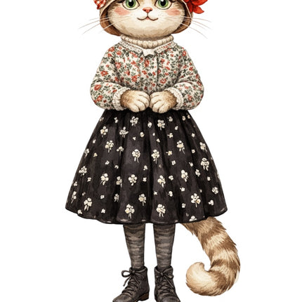 fashion cat fabric panel