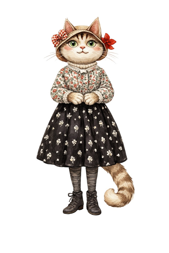 fashion cat fabric panel