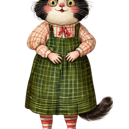 fashion cat fabric panel