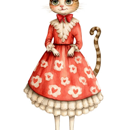 cat wearing clothes fabric panel