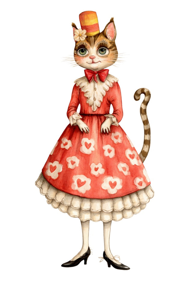 cat wearing clothes fabric panel