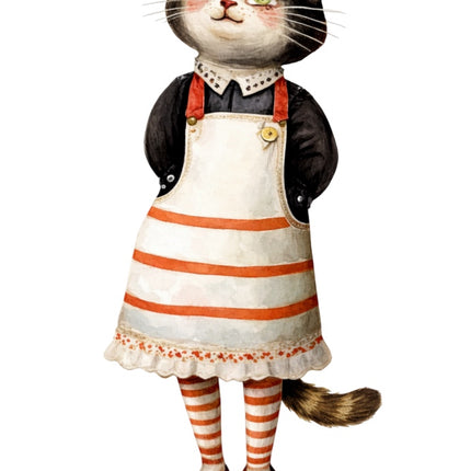 cat wearing clothes fabric panel