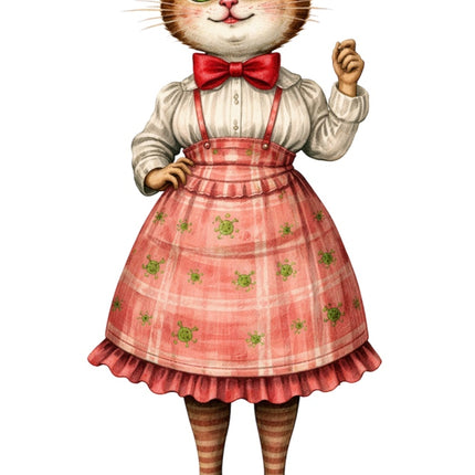 fairytale cat fabric panel