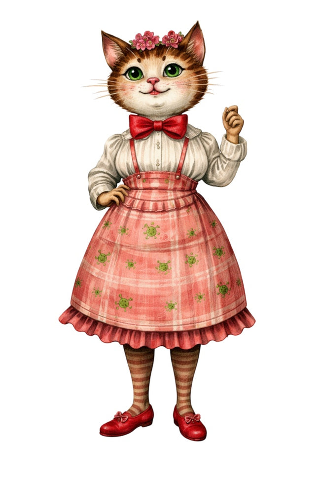fairytale cat fabric panel