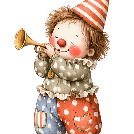 friendly clown fabric panel