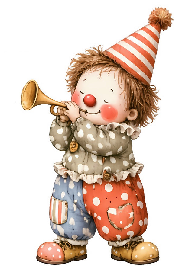 friendly clown fabric panel