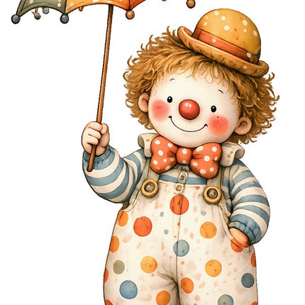 friendly clown fabric panel
