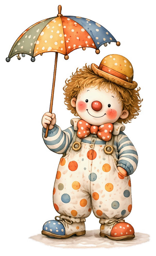 friendly clown fabric panel
