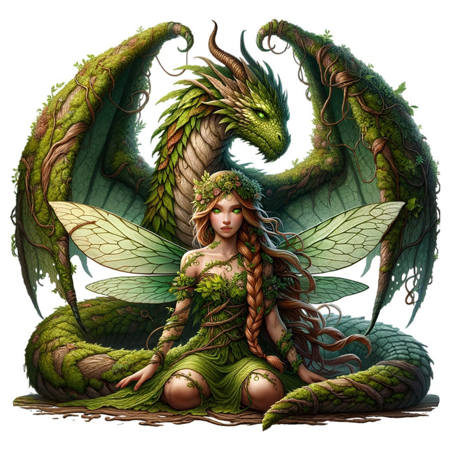fairy dragon fabric panel