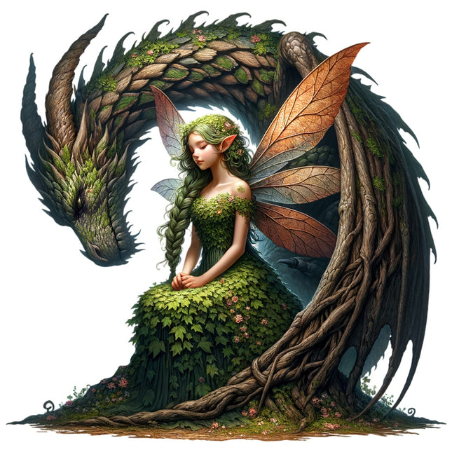 fairy dragon fabric panel
