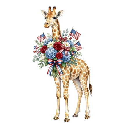 patriotic giraffe quilt block