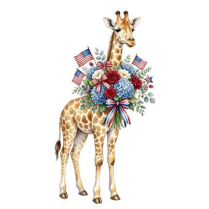 patriotic giraffe fabric panel