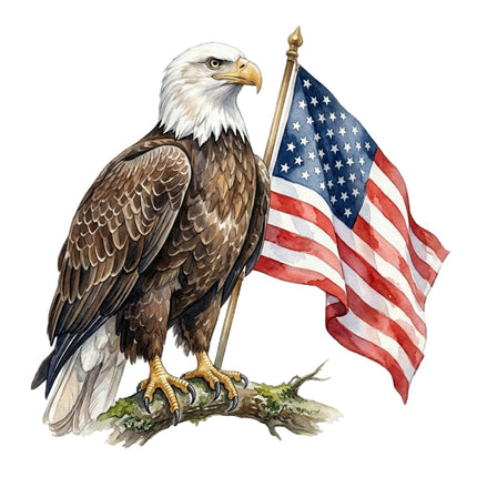 eagle and USA flag fabric panel