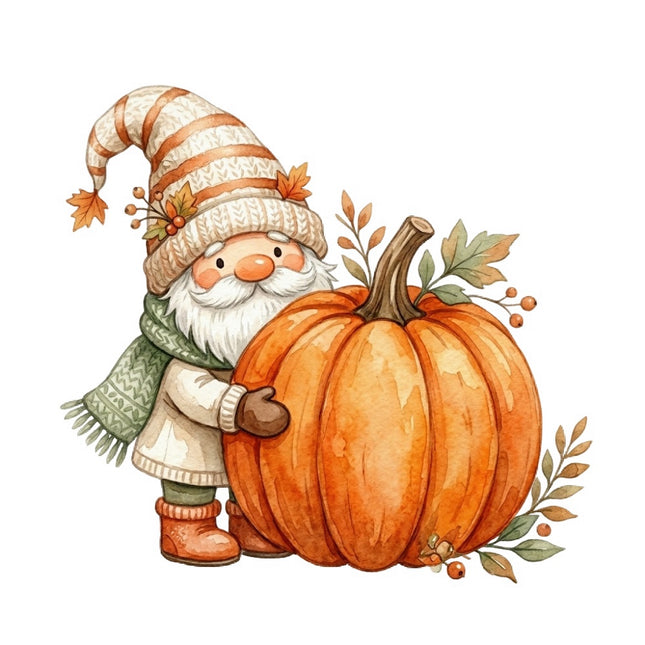 autumn gnome fabric panel
