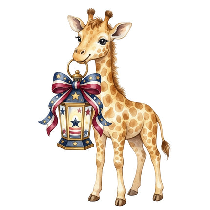 patriotic giraffe quilt square