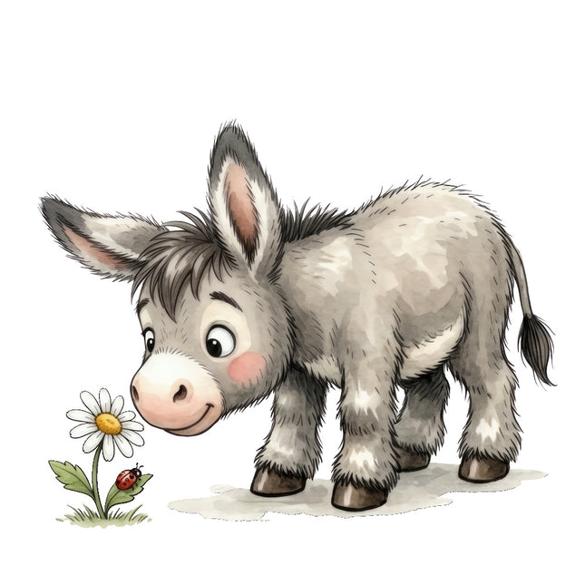 donkey and daisies fabric panel
