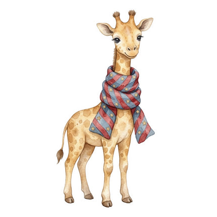 patriotic giraffe fabric panel