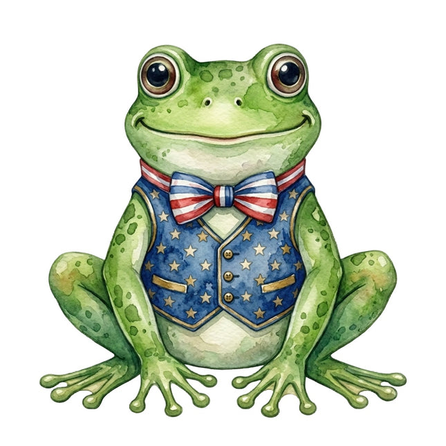 patriotic frog quilt block