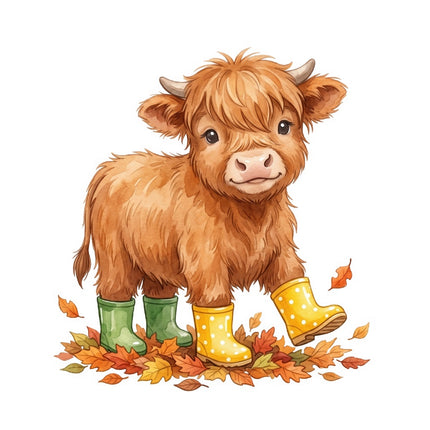 highland cow fabric panel