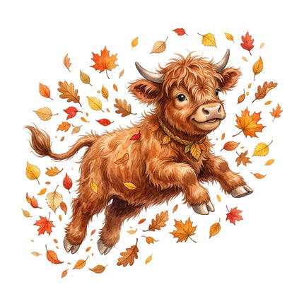 highland cow fabric panel