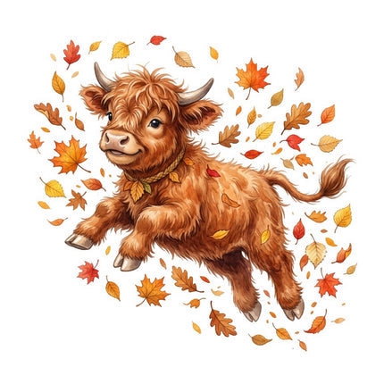 highland cow fabric panel