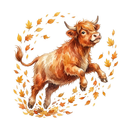 highland cow fabric panel