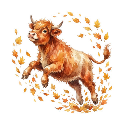 highland cow fabric panel