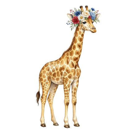 patriotic giraffe quilt block
