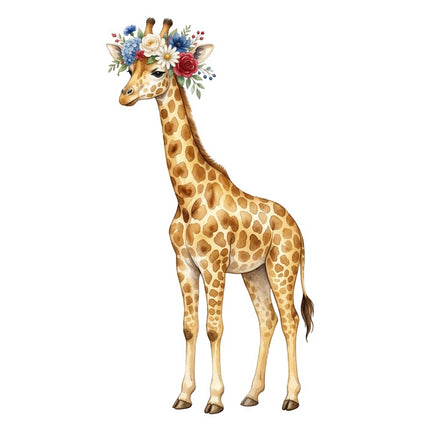 patriotic giraffe fabric panel
