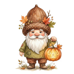 autumn gnome fabric panel