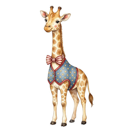 patriotic giraffe fabric panel