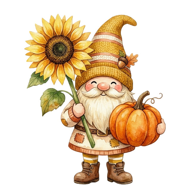 autumn gnome fabric panel