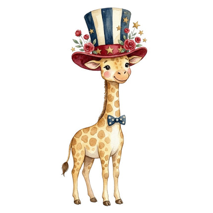 patriotic giraffe fabric panel