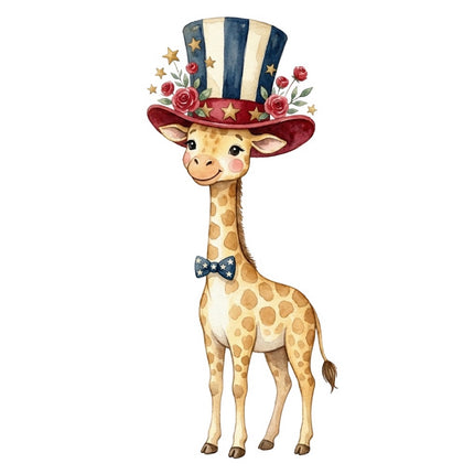 patriotic giraffe fabric panel