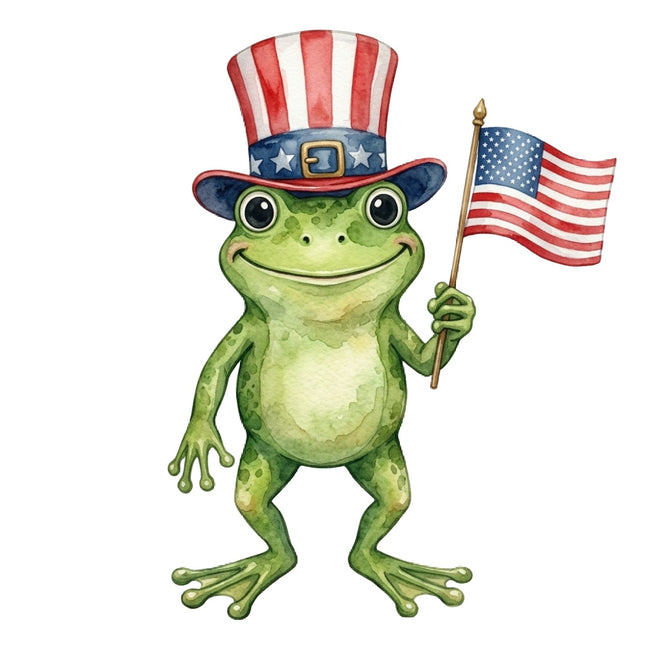 patriotic frog fabric panel