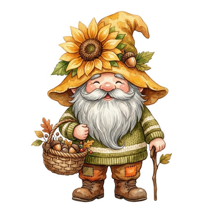 autumn gnome fabric panel